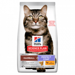 Hill's Science Plan Croquettes pour chats adultes Hairball &amp; Perfect Coat 