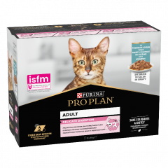 Purina Pro Plan Adult Delicate Rich in Fish nourriture humide pour chat 10x85g