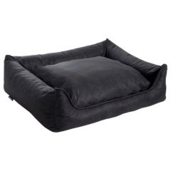 MaxxNobel Canapé orthopédique aspect cuir/teddy Noir/Anthracite 70 x 50 cm