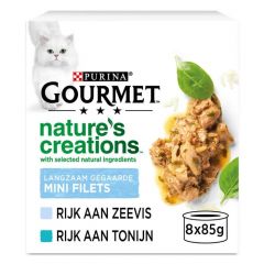 GOURMET Nature's Creations Seafood, Tuna nourriture pour chat humide 8x85gr