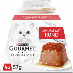 GOURMET Révélations Mousse au Bœuf nourriture pour chat humide 4x57gr