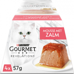 GOURMET Révélations Mousse au saumon nourriture pour chats humide 4x57gr