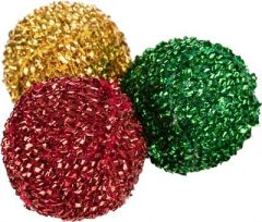 Trixie Xmas Rattle balls plastique/polyester 4 cm 3 pièces