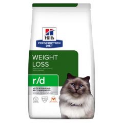 Hill's Prescription Diet r/d Croquettes pour chats avec du poulet pour la réduction du poids sac de 3kg