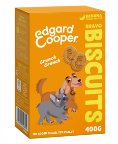 Edgard &amp; Cooper Bravo Biscuits Banane et beurre de cacahuète chien 400g