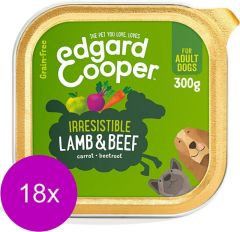 Edgard &amp; Cooper dog agneau et boeuf 18 x 300gr