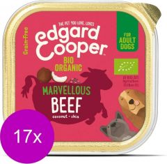 Edgard &amp; Cooper dog Organic Beef tub 17 x 100gr