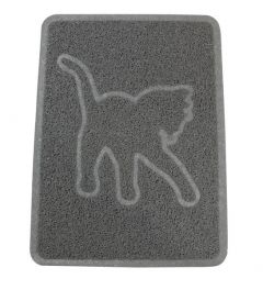 Tapis de litière pour chat gris foncé 35.5x48 cm