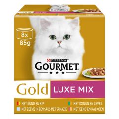 Gourmet Nourriture pour chat Gold Luxe Mix humide 8x85g