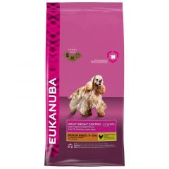 Eukanuba Chien - adulte moyen - contrôle du poids - poulet