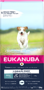 Eukanuba nourriture pour chiens de petites et moyennes races à base de poissons marins sans grains, sac de 12 kg