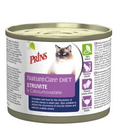 Prins NatureCare Diet Struvite &amp; Calciumoxalate nourriture pour chats 200 grammes
