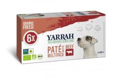 Yarrah Dog Grain-Free Pâté Multipack Beef &amp; Chicken 6x150gr