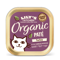 Lily's Kitchen Organic Pâté avec de la dinde nourriture humide pour chat 19 x 85g