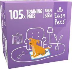Easypets Puppy Training Pads - apprentissage de la propreté - Toilette pour chien - 58 x 58 cm - 105 pièces