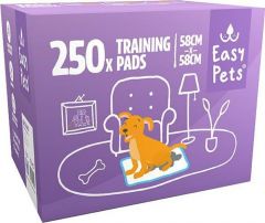 Easypets Puppy Training Pads 250 pieces - apprentissage de la propreté - Toilette pour chien - 58 x 58 cm