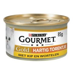Gourmet Gold Hearty Turret avec poulet et carotte nourriture humide pour chat 85g