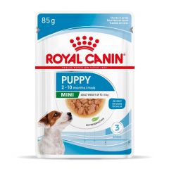 Royal Canin Mini nourriture humide pour chiot en morceaux dans des sachets en sauce 12x85gr