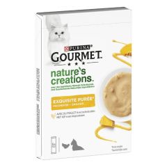 GOURMET Nature's Creations Puree with Chicken and a touch of Pumpkin chat friandises 5x10gr