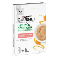 GOURMET Nature's Creations Puree with Salmon and hint of Carrot cat friandises 5x10gr