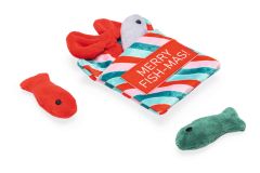 Beeztees Cadeau de Noël avec jouets pour chat en forme de poisson